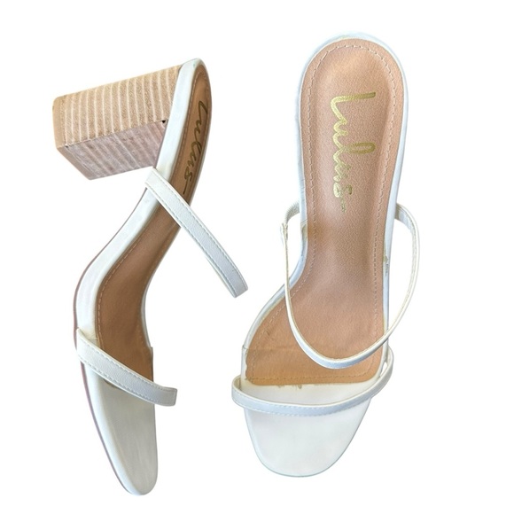 Lulus Addien White High Heel Block Strappy Sandals 10 - Picture 2 of 9